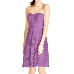 David’s Bridal Strapless Lace Dress in Wisteria F16010 Bridesmaid Size 4
